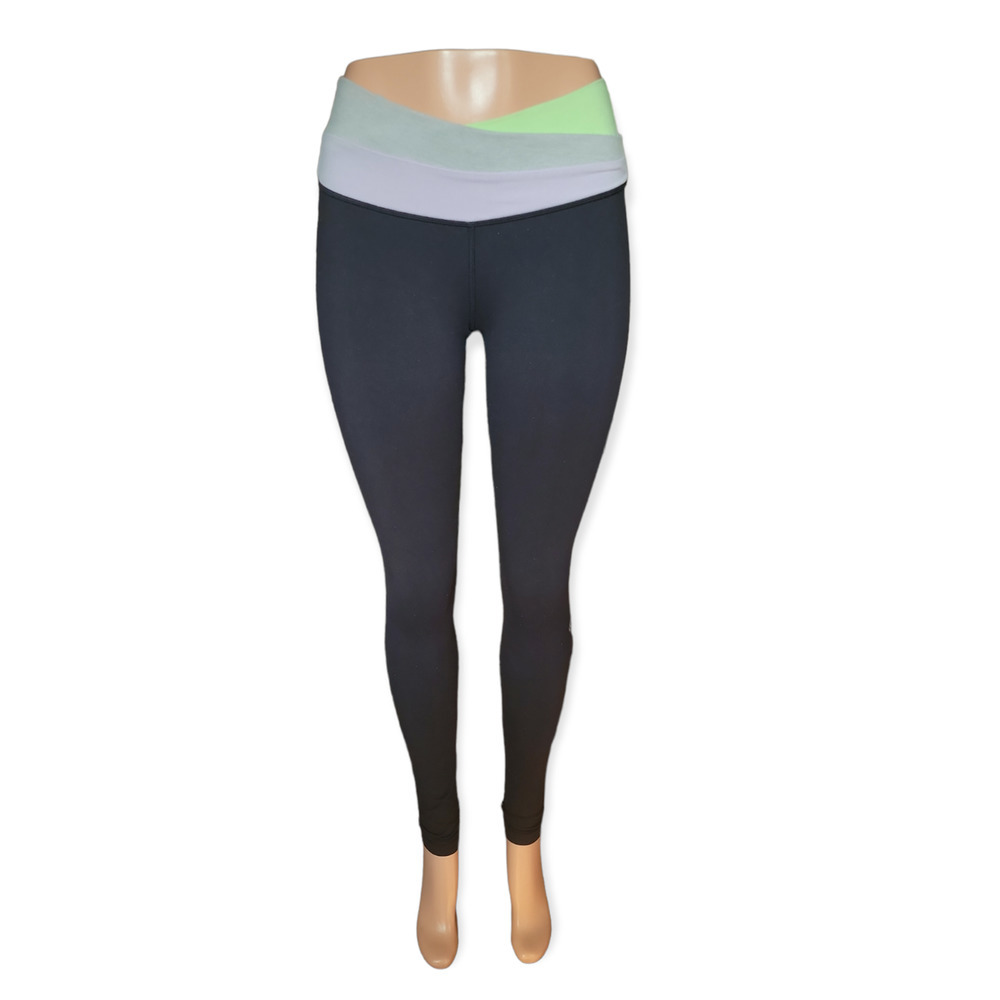 Lululemon Astro Wunder Under Legging Pant Black Purple Mint Size 6
